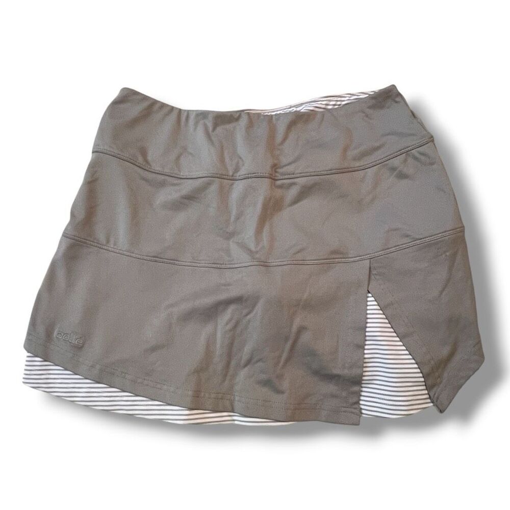 Bolle Women’s Gray Striped Tennis Golf Athletic Skort Built In Shorts M